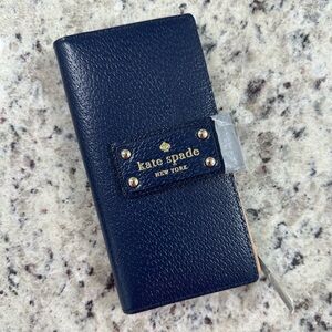 Kate Spade Wellesley Stacy navy leather wallet NWOT